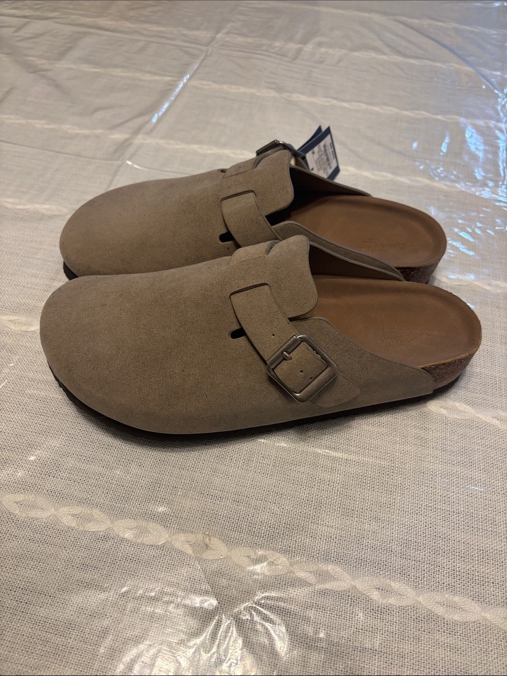 Universal Thread Taupe Suede Slip-On Clog with Buckle